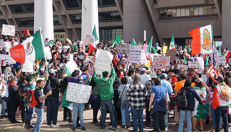 Protest against deportations in Dallas, TX, 2025.