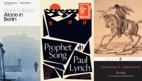 Book covers, "Alone in Berlin", "Prophet Song", and "Facundo"